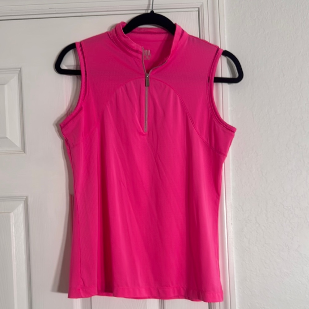 Tail Pink Fitted Sleeveless Polo Tank Top